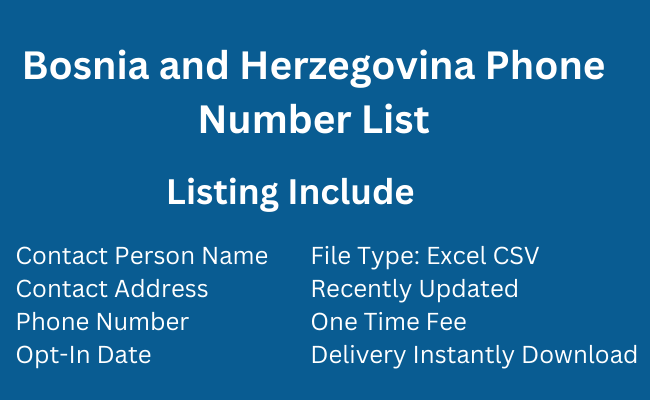 Bosnia and Herzegovina Phone Number List