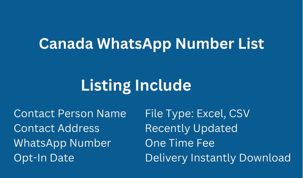 Canada WhatsApp Number List