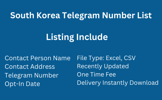 South Korea Telegram Number List